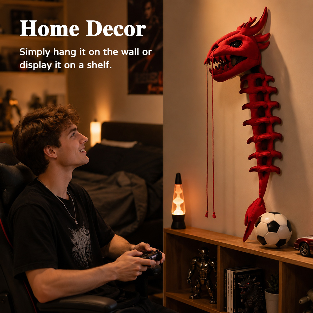 Easy Cosplay Prop - Dinosaurier-Skelett-Plüsch-Kopfbedeckung Cosplay-Kostüm-Requisite mit Langem Schwanz für