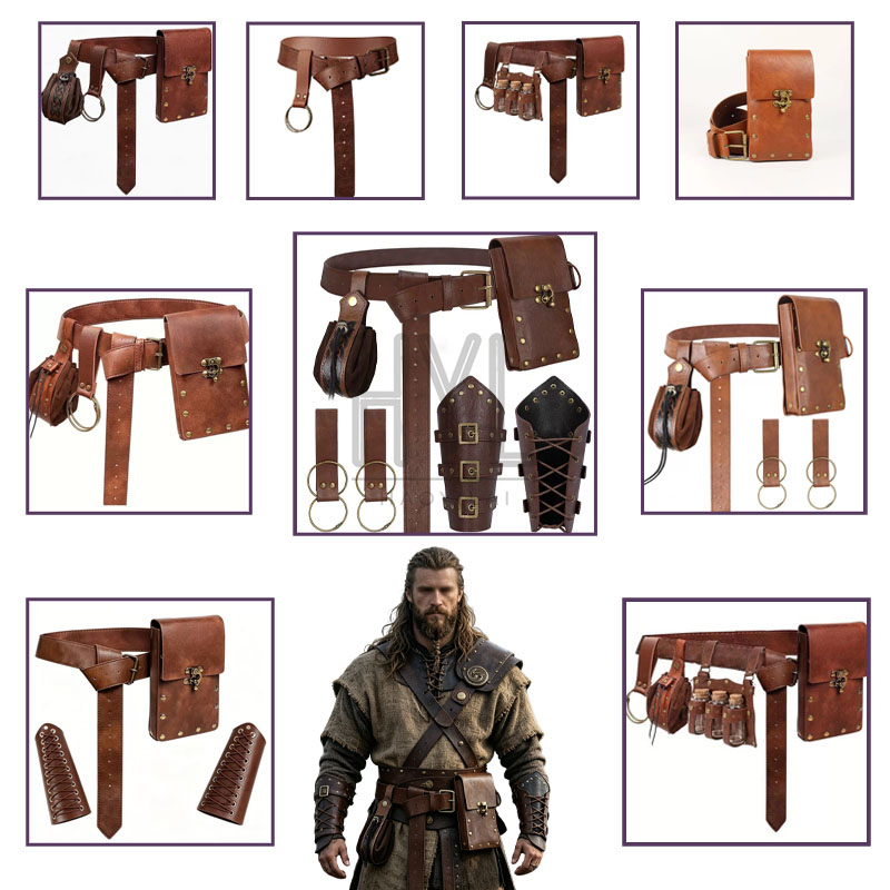Cosplay Props - Mittelalterliches Wikinger-Zubehör-Set Retro Steampunk Kostüm-Requisiten Halloween