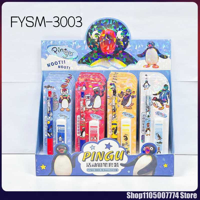 Easy Cosplay Prop - 4/24 Stück Kawaii Pingu Druckbleistift-Set Schreibwaren