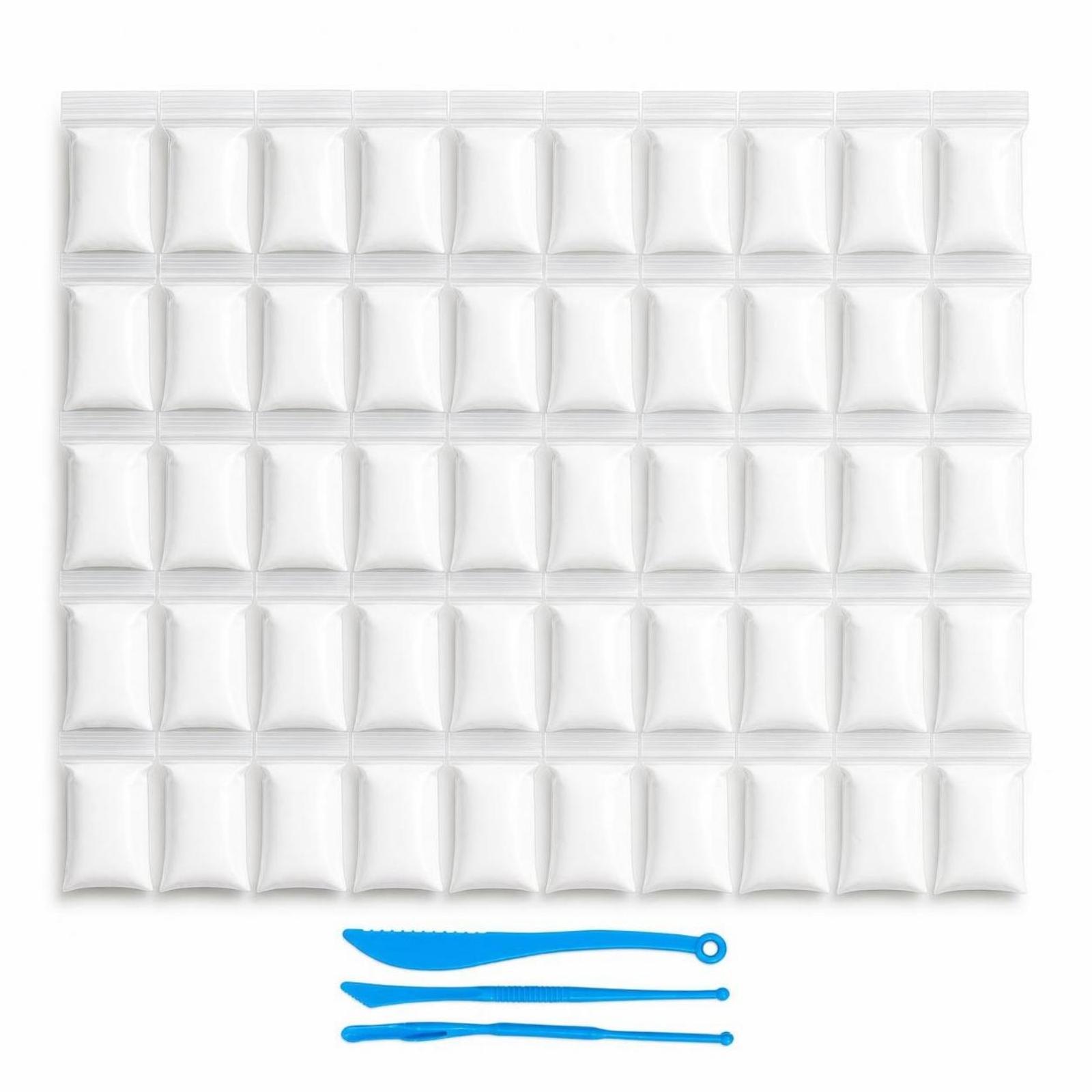 Foam Clay Sculpt - Lufttrocknender Ton, 50er-Pack, weißes Schaumstoff-Modelliermasse-Set mit